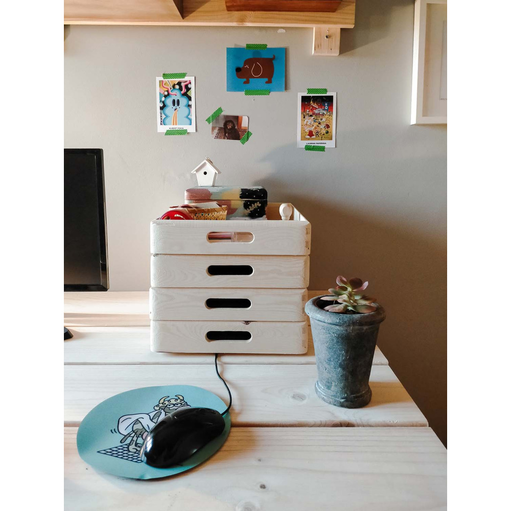 Caisse en bois de rangement 40 x 30 x 7 cm
