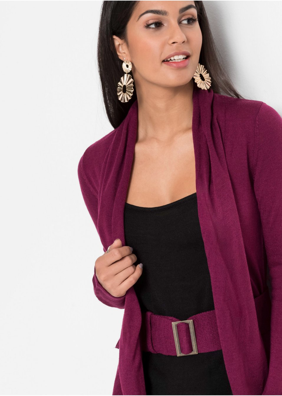Robe en maille avec ceinture