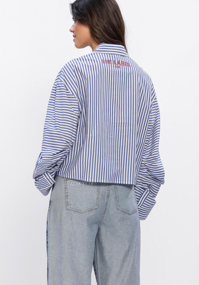 blauwe alix the label blouses ladies woven fancy striped blouse