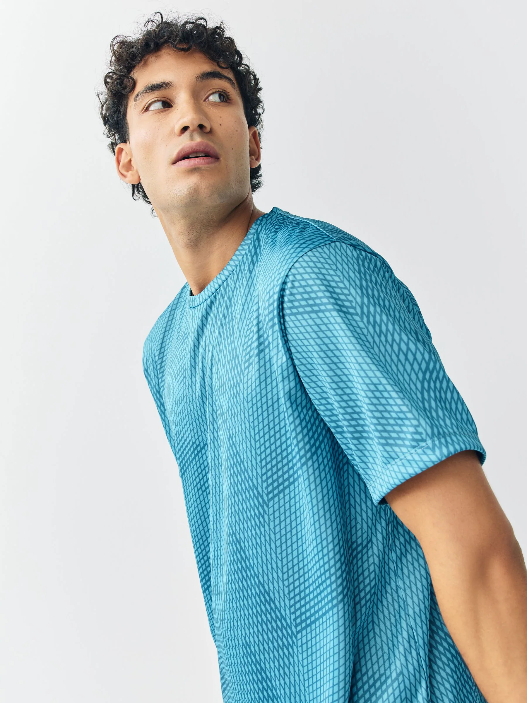Blauw - Active Gym training T-shirt met print