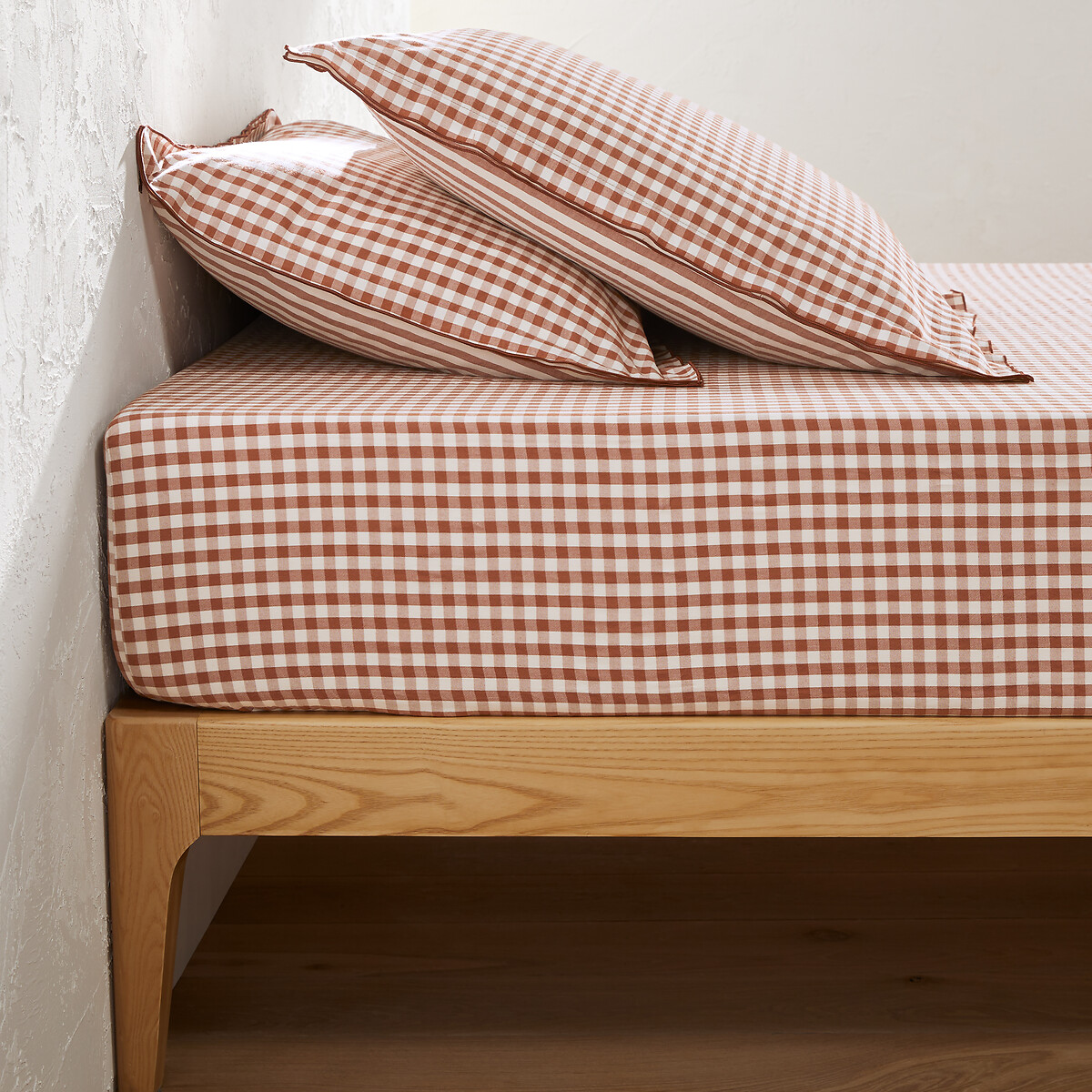 LA REDOUTE INTERIEURS<br>Lençol de baixo Seersucker, bainha 30 cm, Cottage