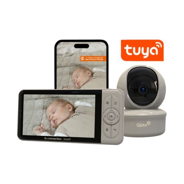 Qute Beeldbabyfoon Q‑connection Smart WIFI 2‑IN‑1 5HD ‑ Smart LE Sand