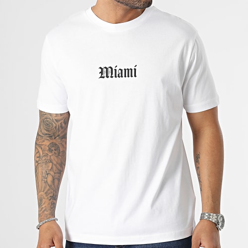 Tee Shirt Oversize Large Miami Basket Ball Blanc