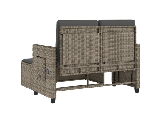 VIDAXL - Banc de jardin Banc inclinable de jardin avec coussins gris résine tressée