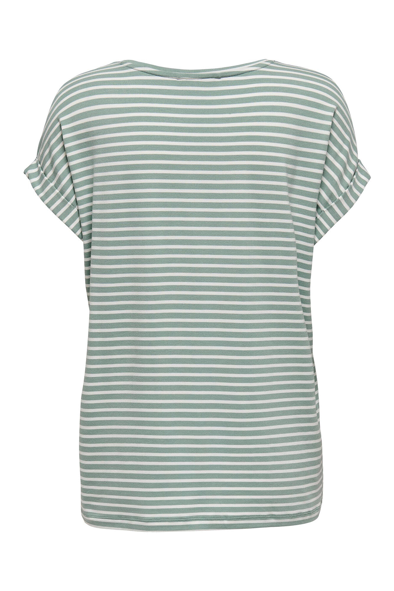 Camiseta listrada de manga curta com gola redonda