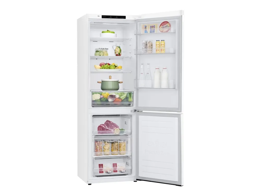 GBP31SWLZN LG Refrigerator GBP31SWLZN A  , Free standing, Combi, Height 186 cm, No Frost system, Fridge net capacity 247 L, Freezer net capacity 107 L, Display, 36 dB, White