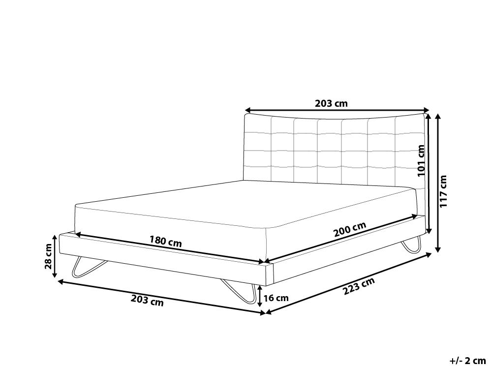 Bed Fluweel LANNION 180 x 200 cm Donkergrijs