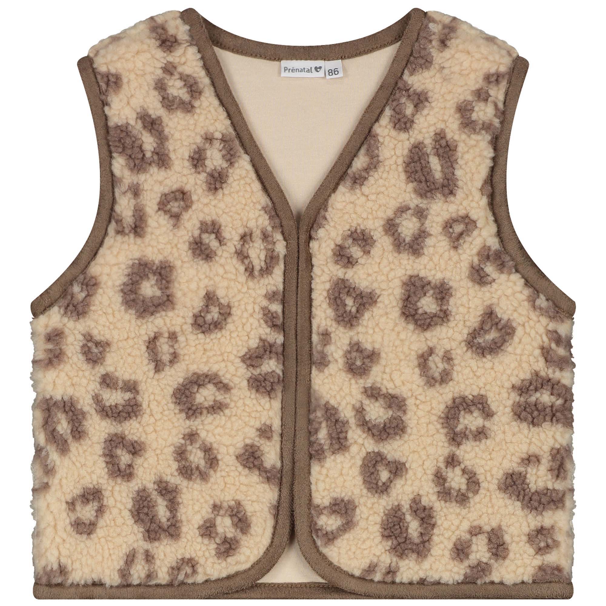 Prénatal peuter gilet mouwloos panterprint beige