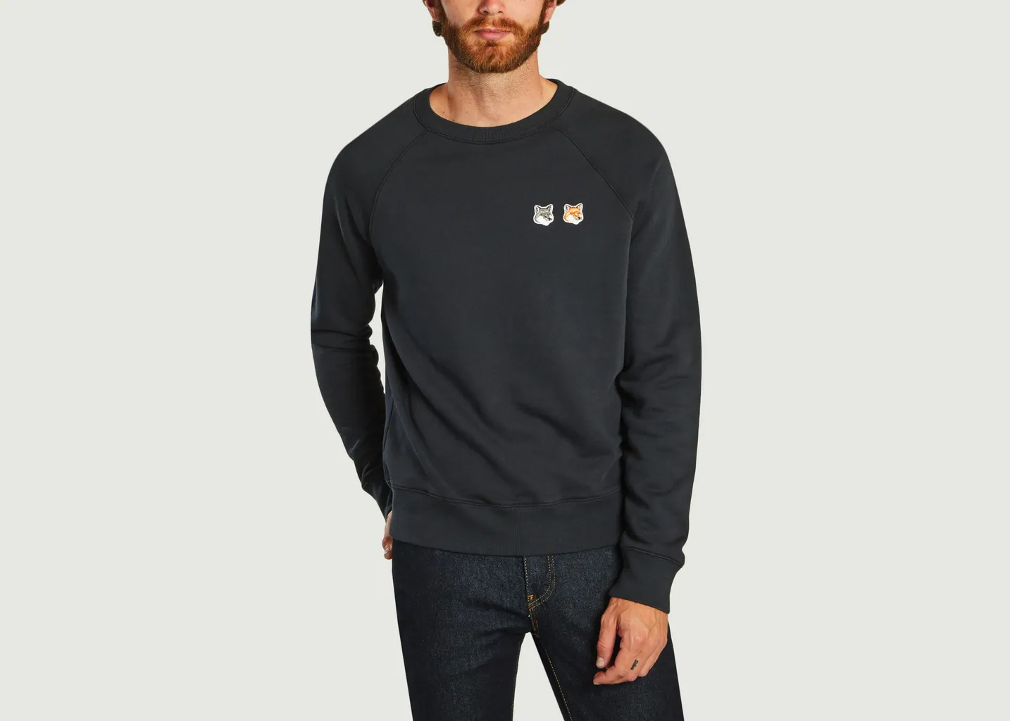 Sweatshirt avec patch double renard Maison Kitsuné