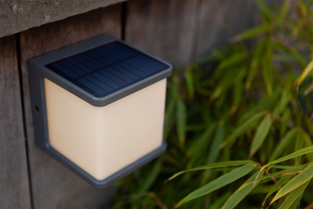 ECO-LIGHT LED Solar Außenwandleuchte DOBLO 13 cm anthrazit