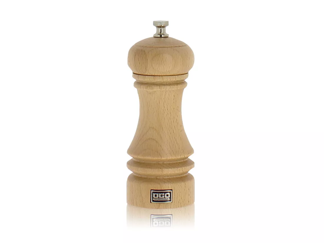 Ogo Living - Moulin A Sel Professionnel 15cm En Bois De Hetre Naturel