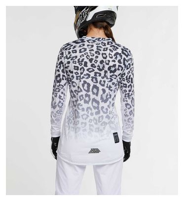 Maillot Manches Longues Femme Dharco Signé Amaury Pierron Léopard Blanc