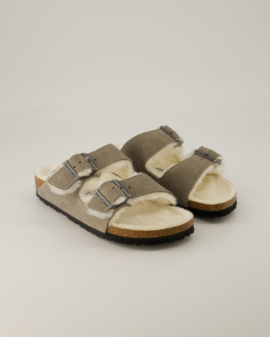 Birkenstock Arizona Shearling Hausschuhe in Grau