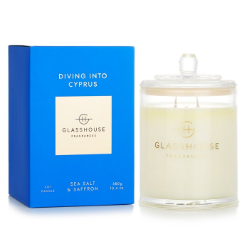 Glasshouse Glasshouse Triple Scented Soy Candle - Diving Into Cyprus (Sea Salt & Saffron)