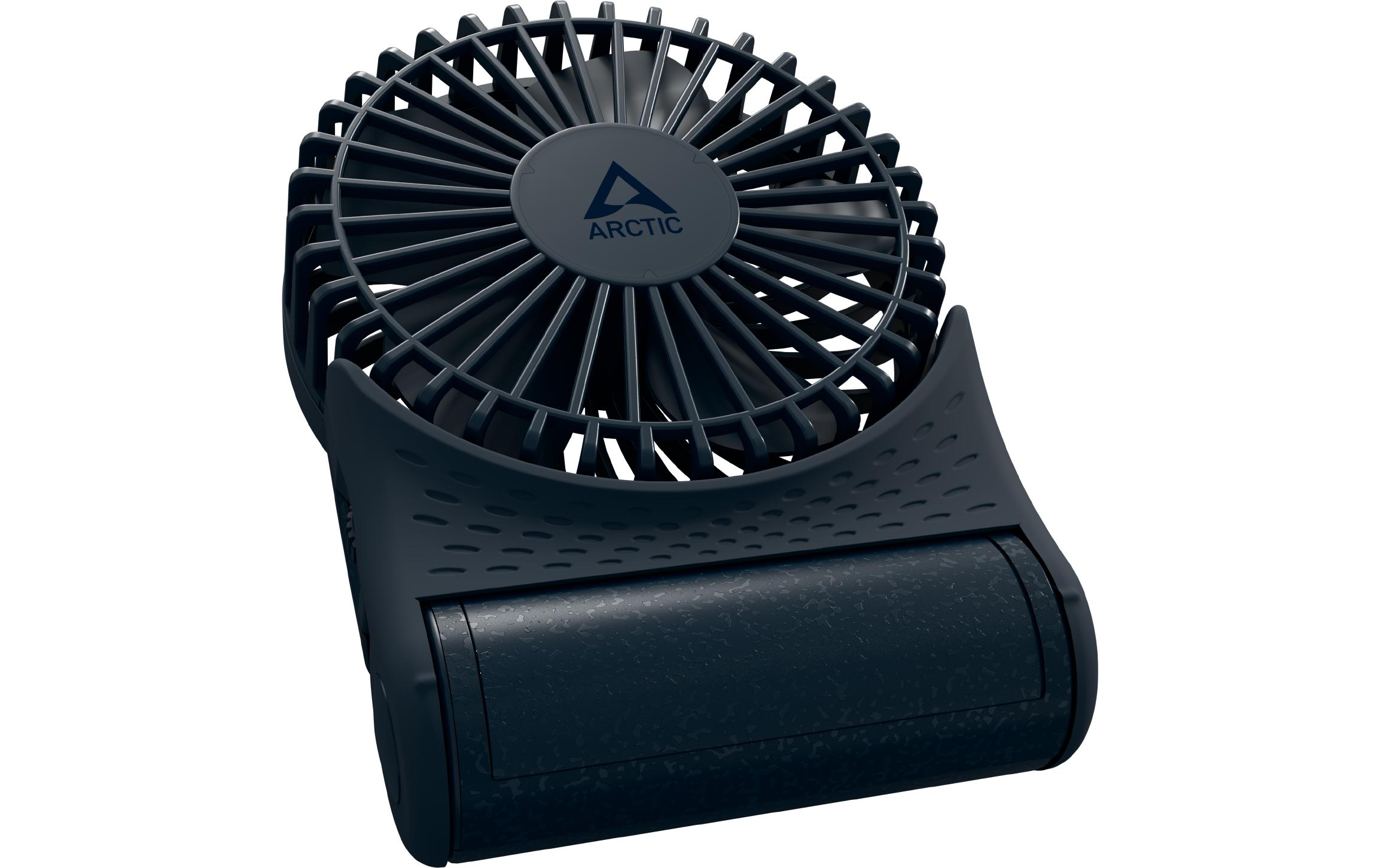 USB-Ventilator Summair2Go DunkelblauWiederaufladbarer Taschenventilator mit Standfuss