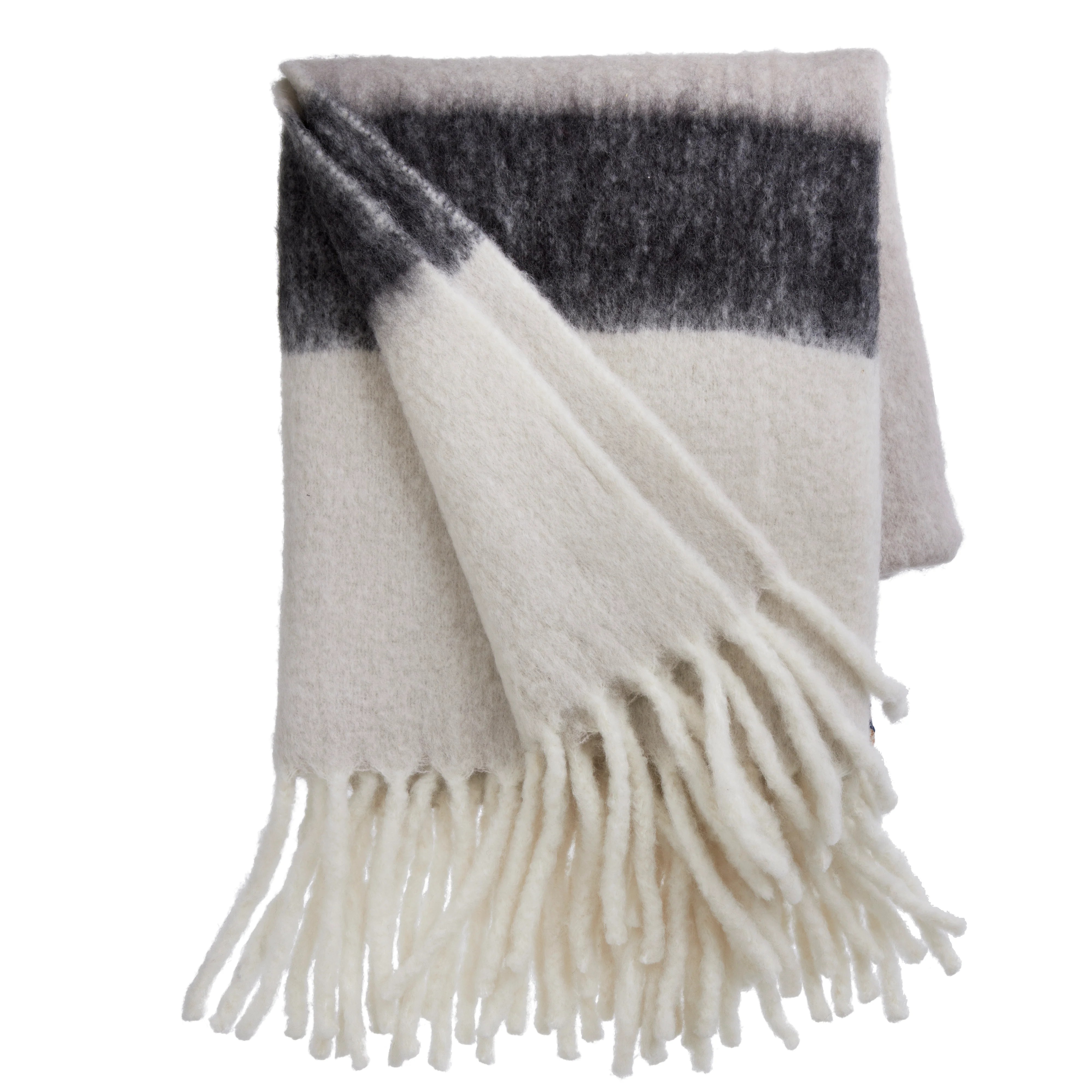 Cozy Living  Mathea Striped tæppe, Dove Grey - 130x170 cm.
