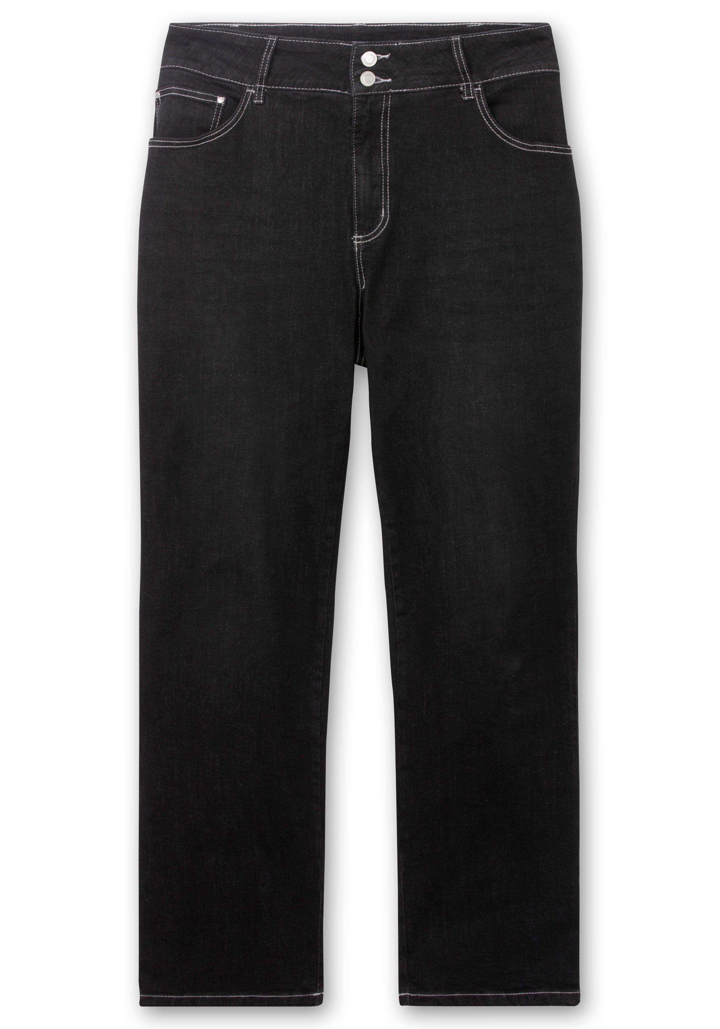 Gerade Jeans mit breitem 2-Knopf-Bund