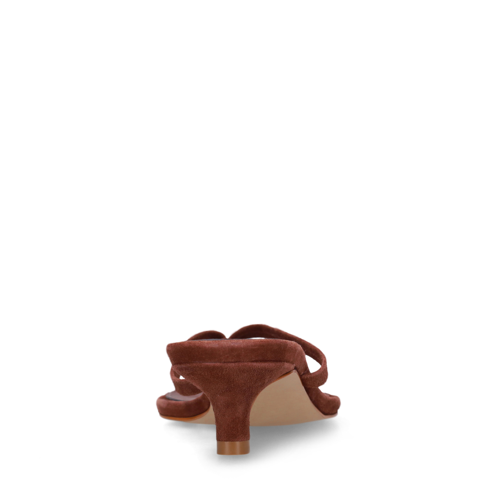 Bruine suède hak slippers