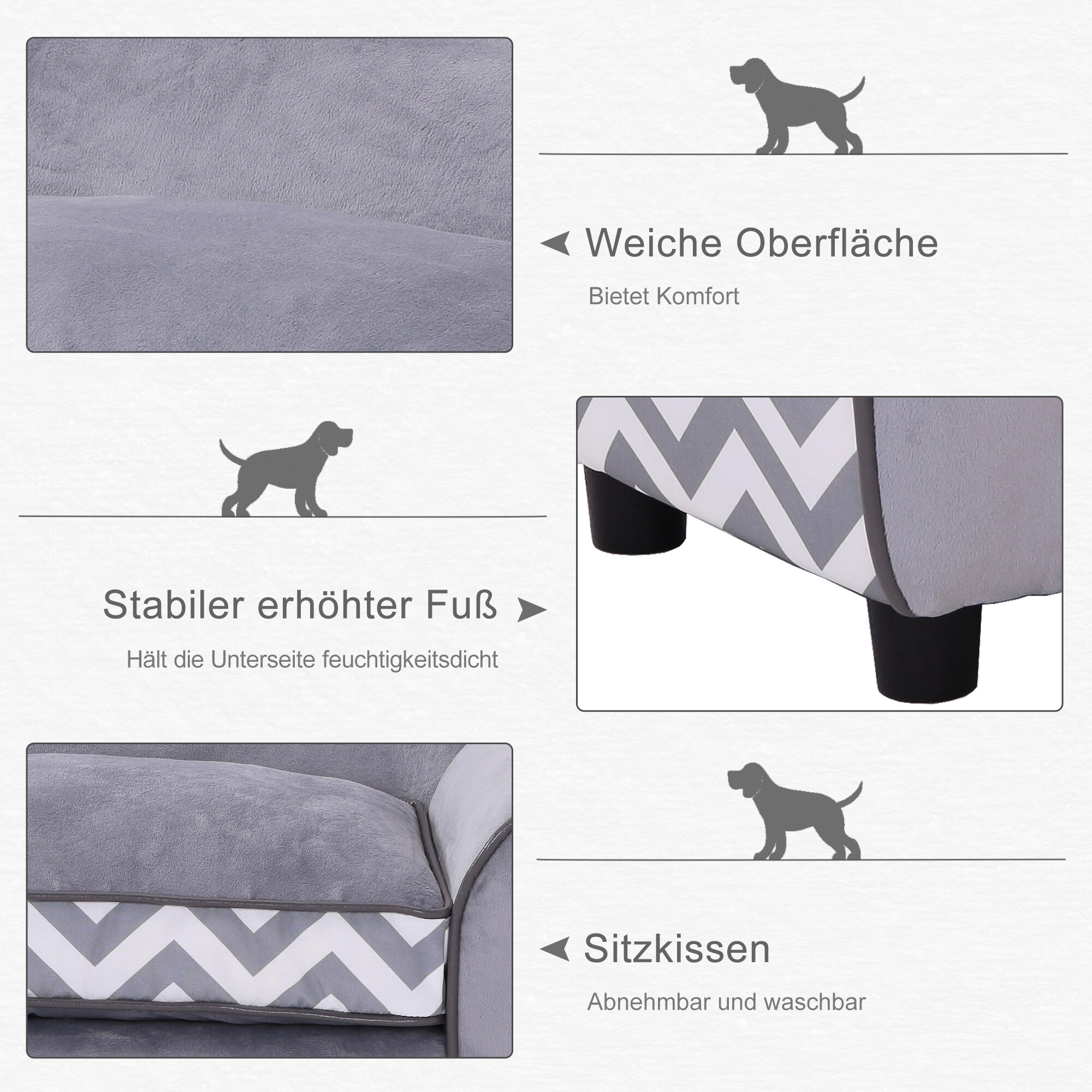 PawHut Hundesofa 73,5 x 41 x 33 cm (LxBxH)