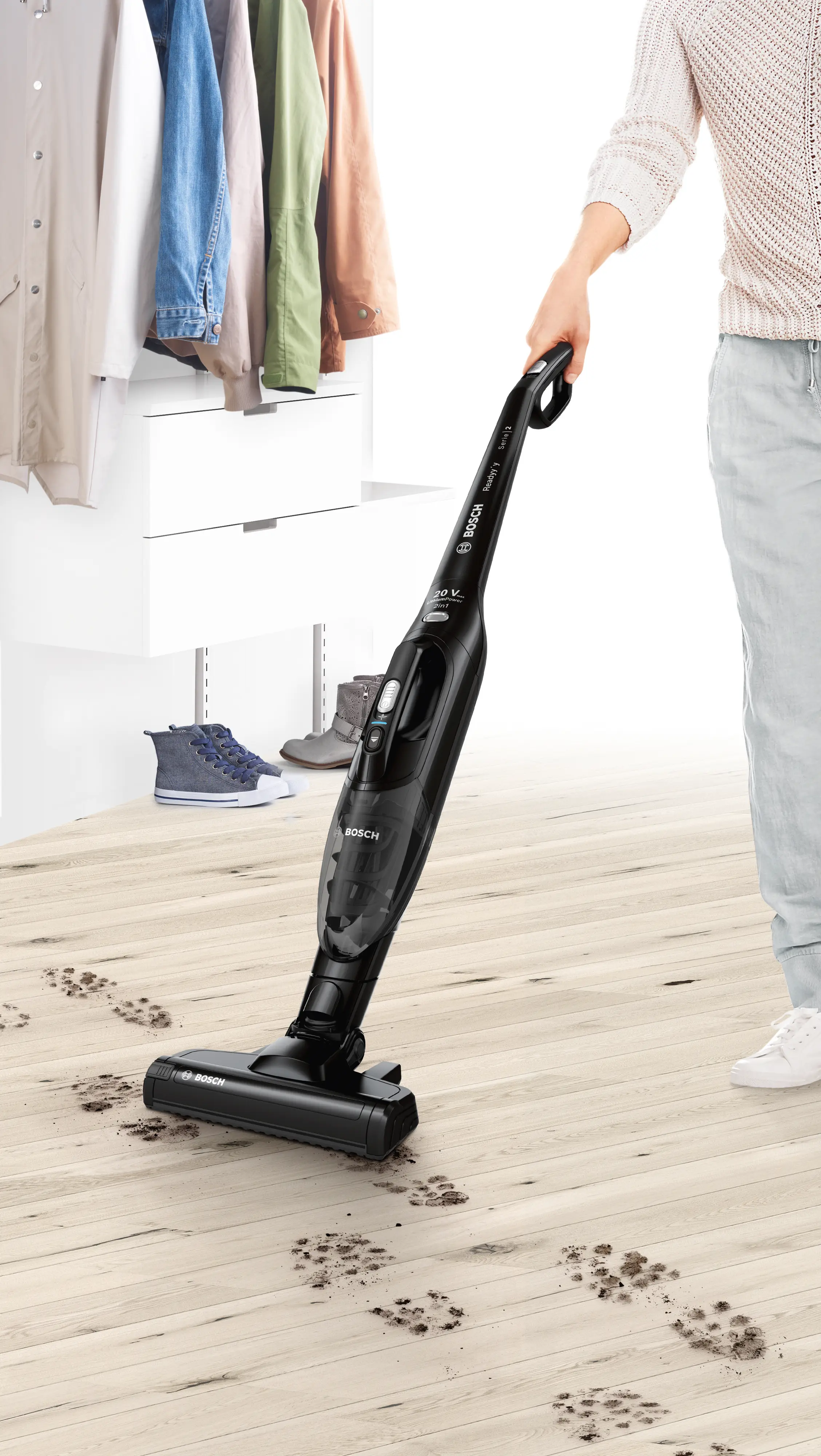 Serie 2 Draadloze steelstofzuiger Readyy'y 20Vmax Zwart