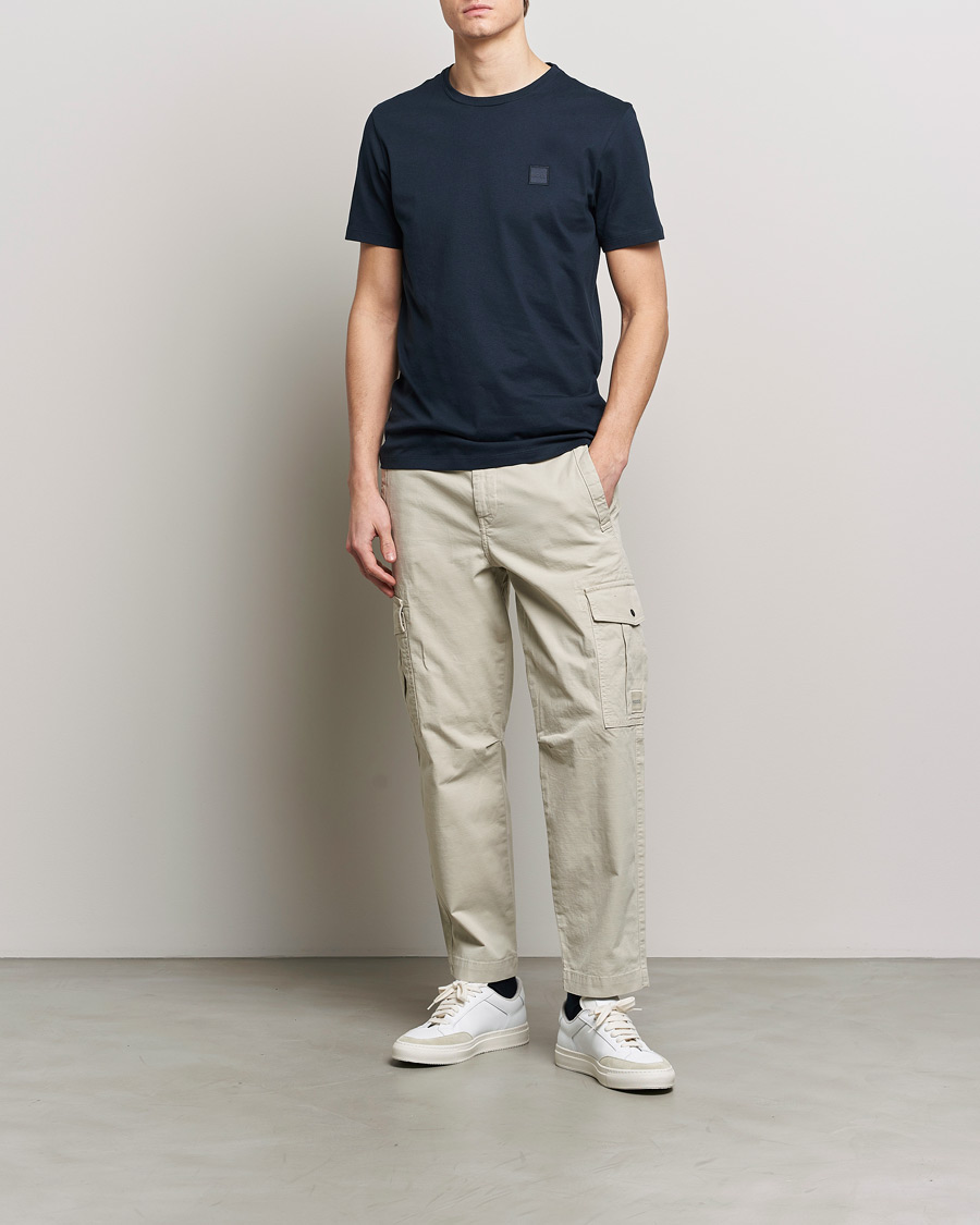 BOSS ORANGE Tales Logo Crew Neck T-Shirt Dark Blue