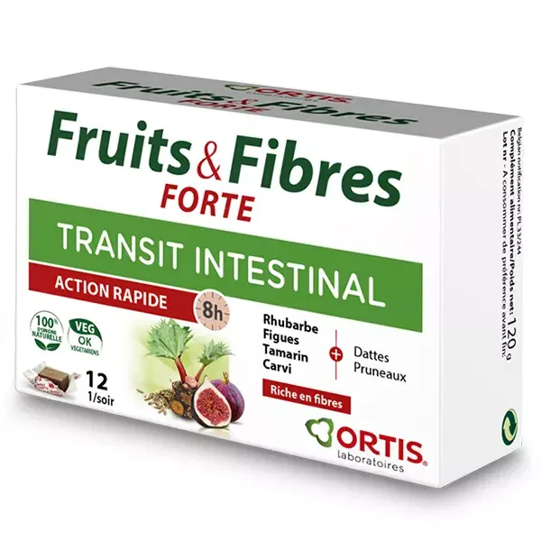 Ortis Intestinal Transit Fruits & Fibers Strong 12 cubos