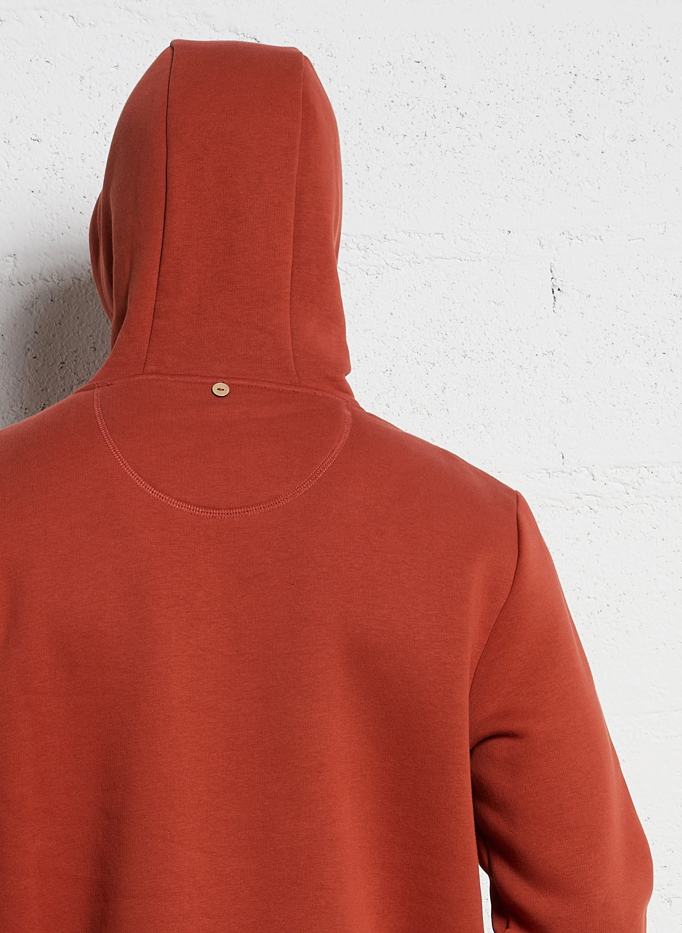 DIRAC - Sweat à capuche regular-fit brodé en coton recyclé mélangé| Rouge