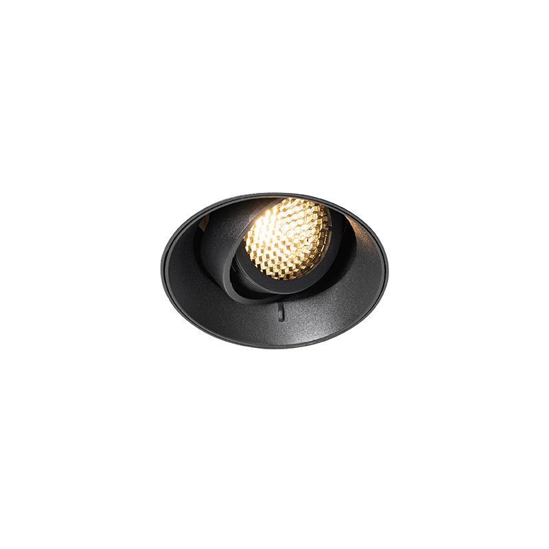 Moderne inbouwspot zwart GU10 rond trimless - Oneon Honey