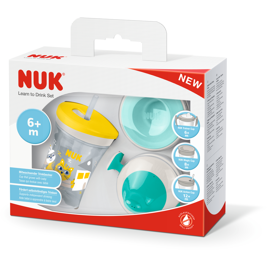 NUK Trinklernset All-in-1 türkisgelb