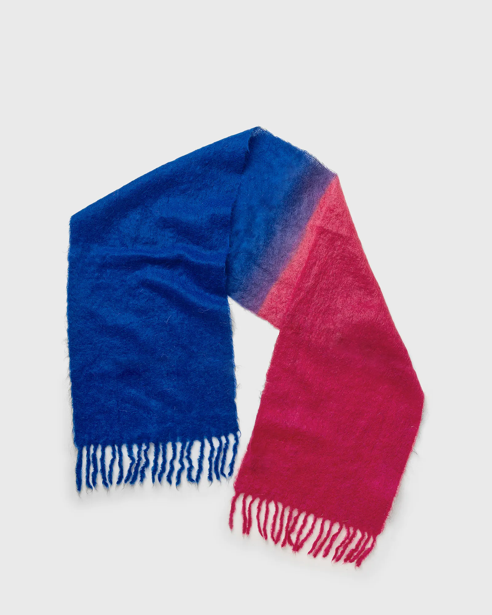 Ganni Mohair Gradient Fringed Scarf
