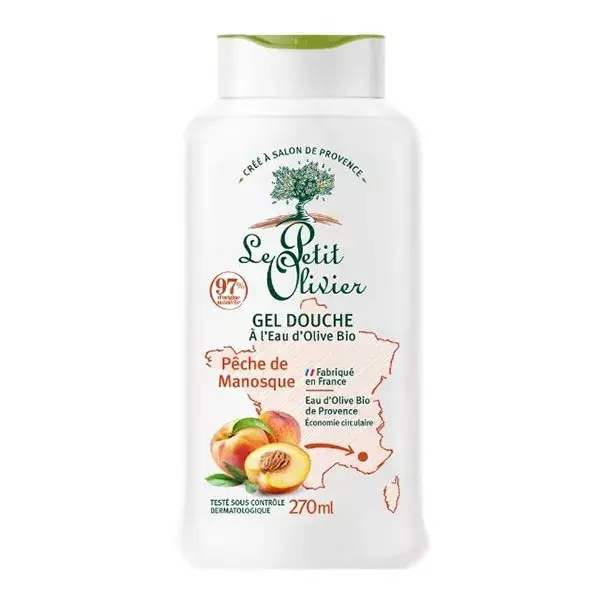 Le Petit Olivier - Gel de banho - Manosque Peach - Sem sabão 270ml