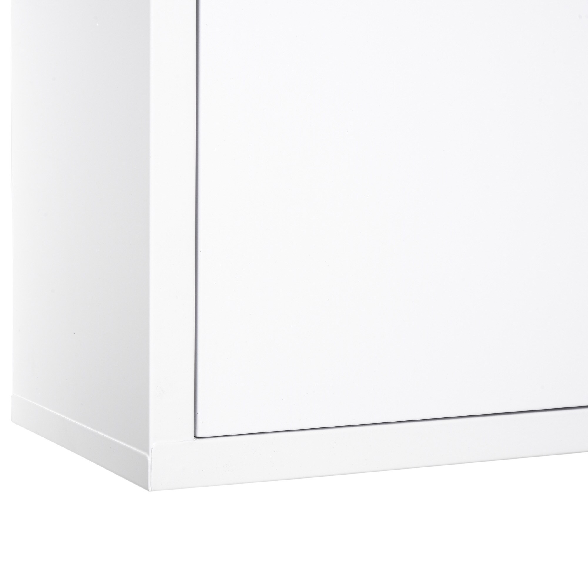 kleankin Medizinschrank mit 2 Regalebenen und abschließbares Schloss weiß 40 x 18 x 60 cm (BxTxH)