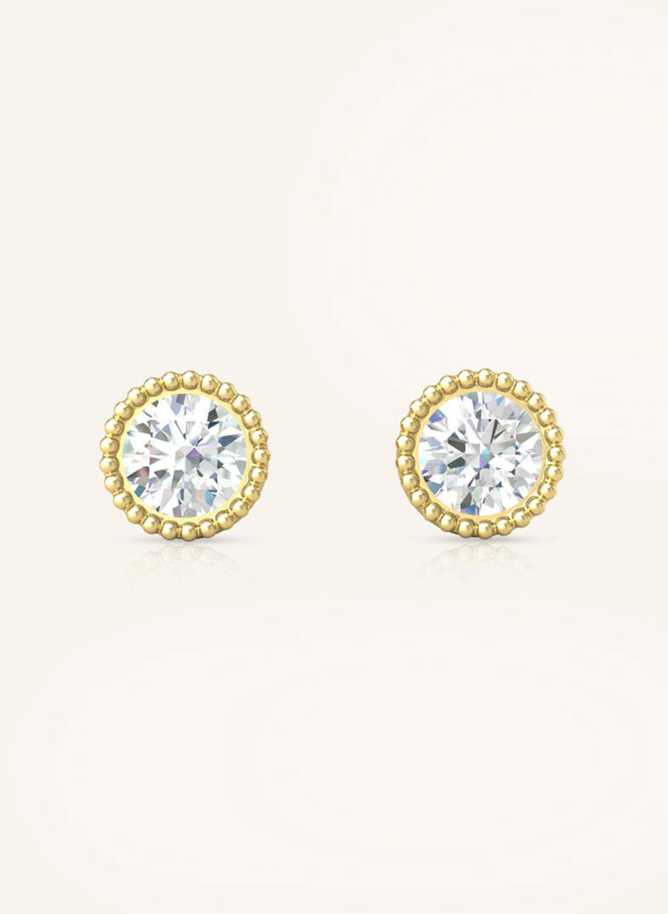 VEYNOU Ohrstecker KATE aus 14 Karat Gelbgold und 0,20ct. lab-grown Diamanten