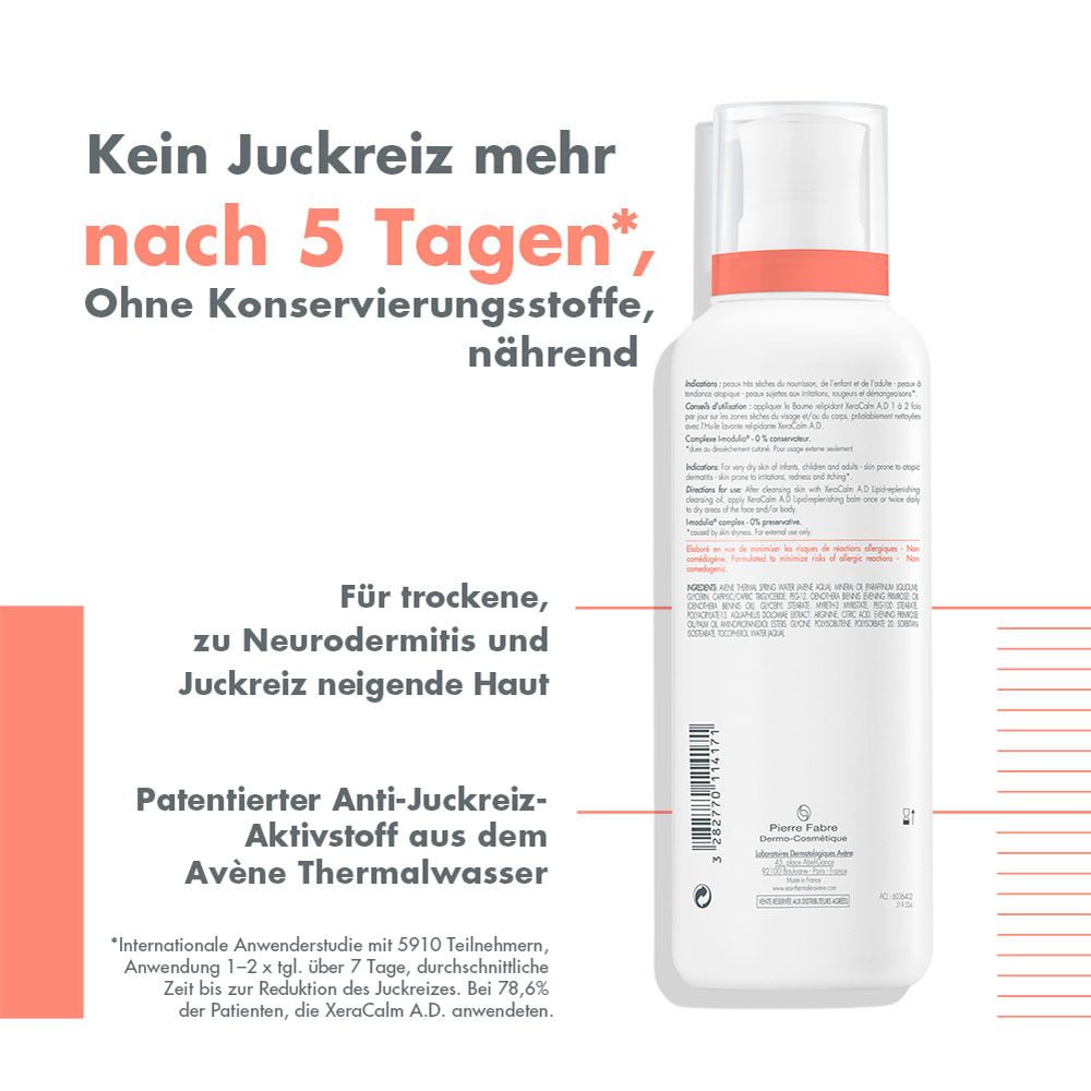 Avène XeraCalm A.D Creme - gegen Juckreiz und zur Pflege von Neurodermitis + Avène XeraCalm A.D. Reinigungsöl 100ml GRATIS
