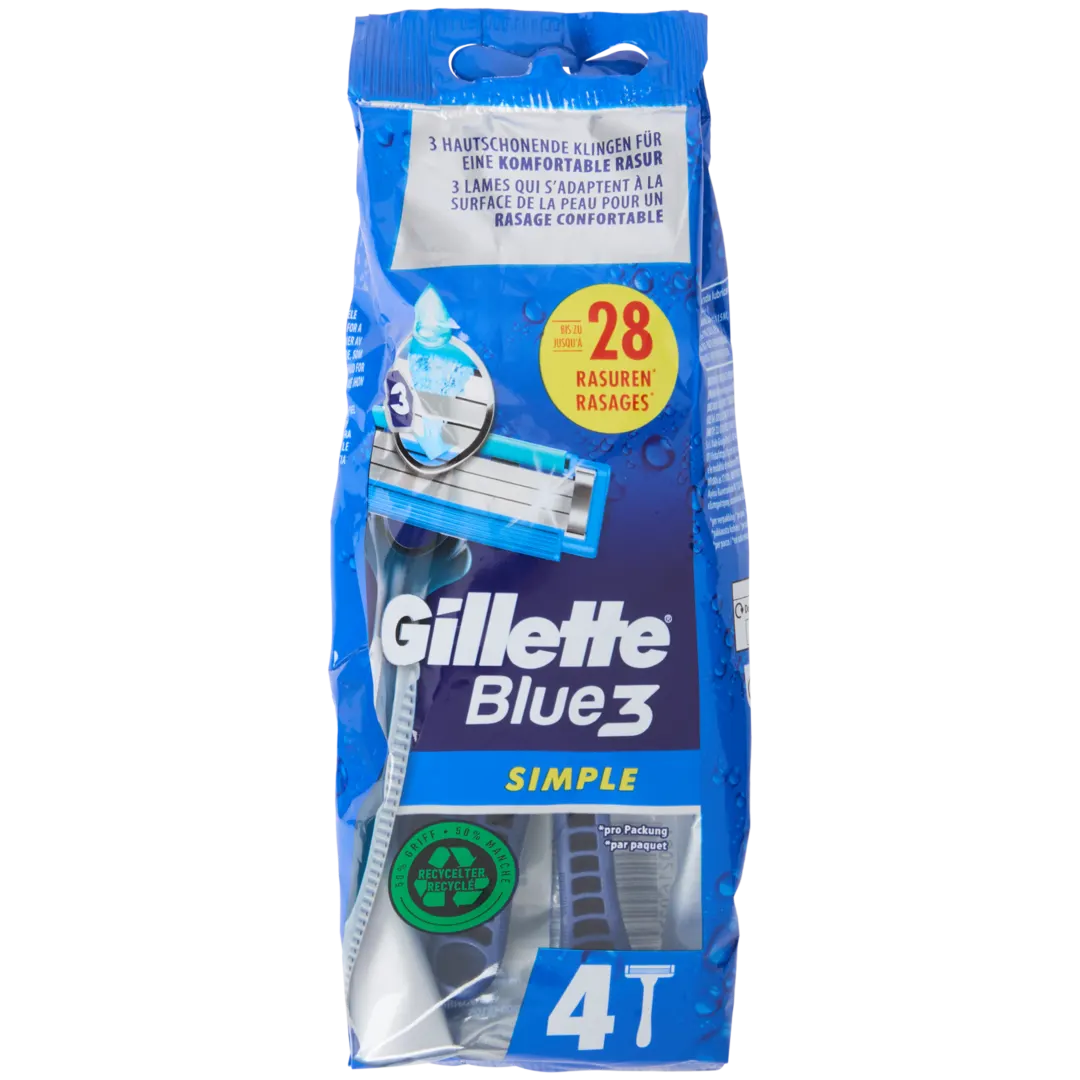 Gillette Blue3 scheermesjes Simple 4 stuks