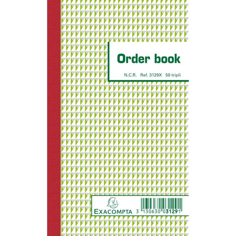 Orderbook ligné 17x10,5 cm 50 feuillets triple autocopiant