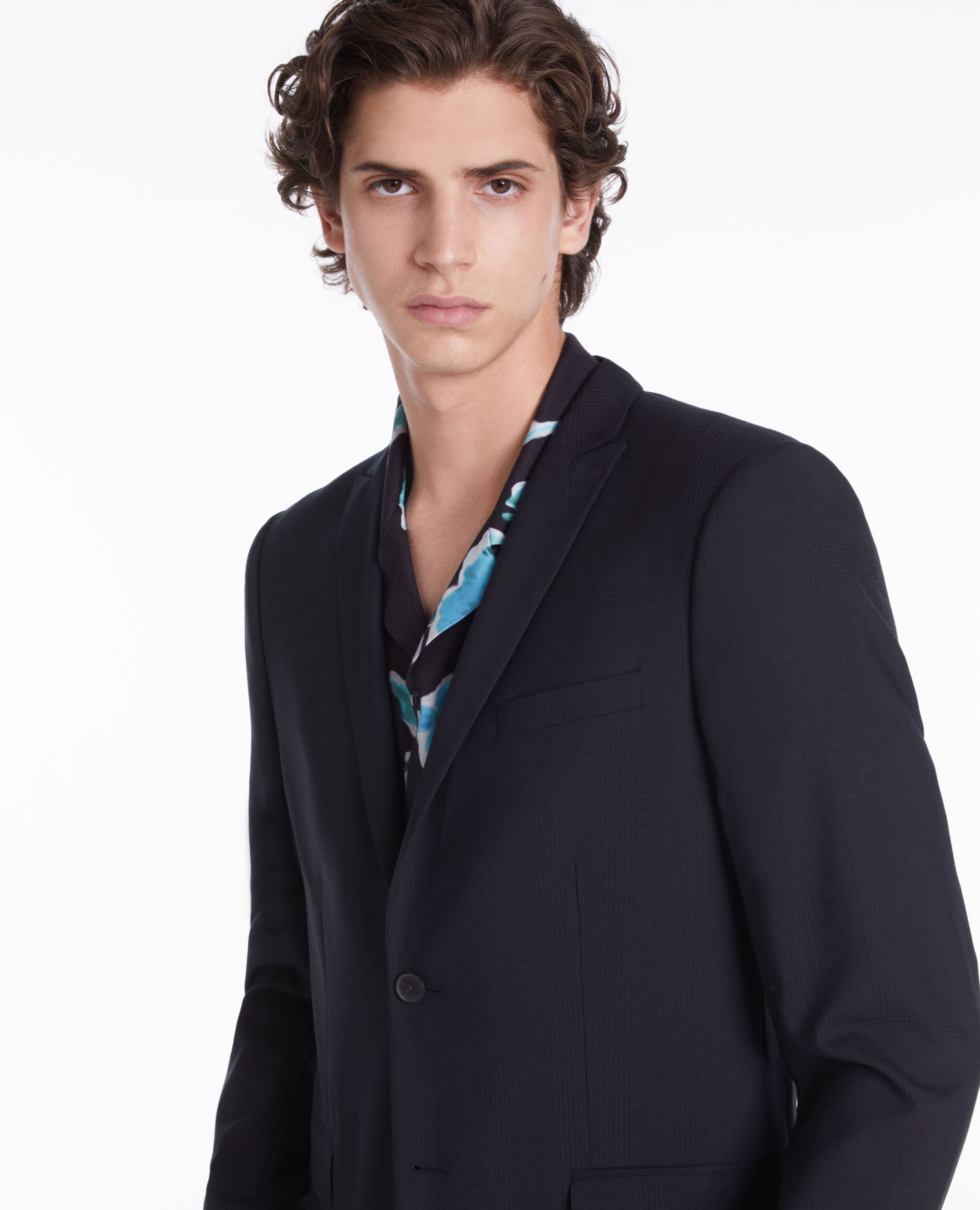 Veste de costume Prince Galles en laine bleu marine