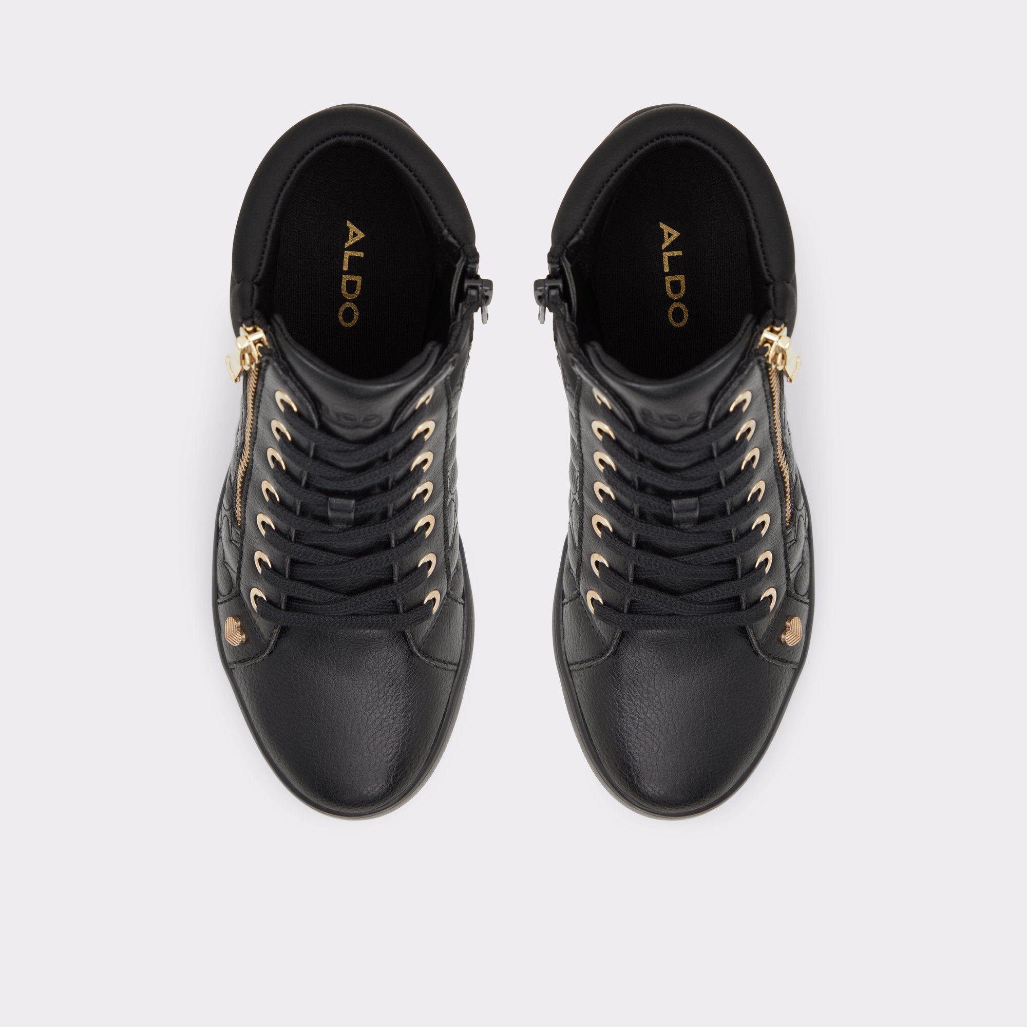 Ailannah Black Synthetic Quilted Women High top sneakers