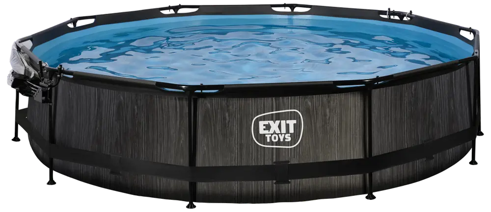 EXIT TOYS Pool Ø360x76 cm med pumpe og skærm - sort