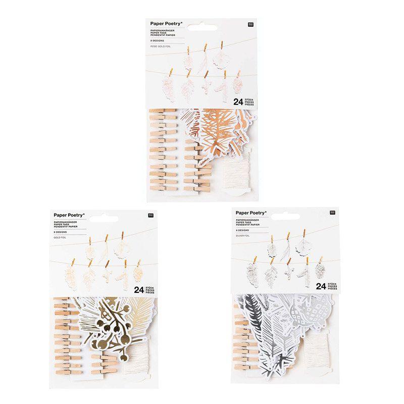 3 guirlandes Forêt de Noël dorée + argentée + cuivrée Rico Design