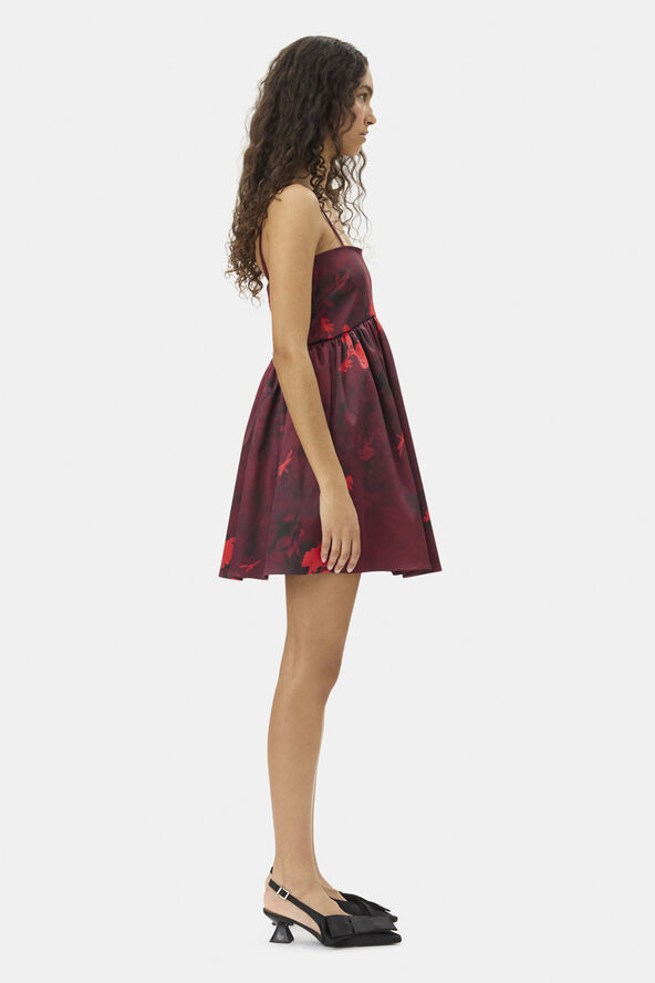 Ganni Printed Double Satin Strap Mini Dre Winery