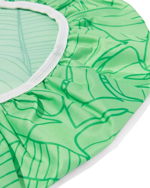 bonnet de douche vert avec feuilles