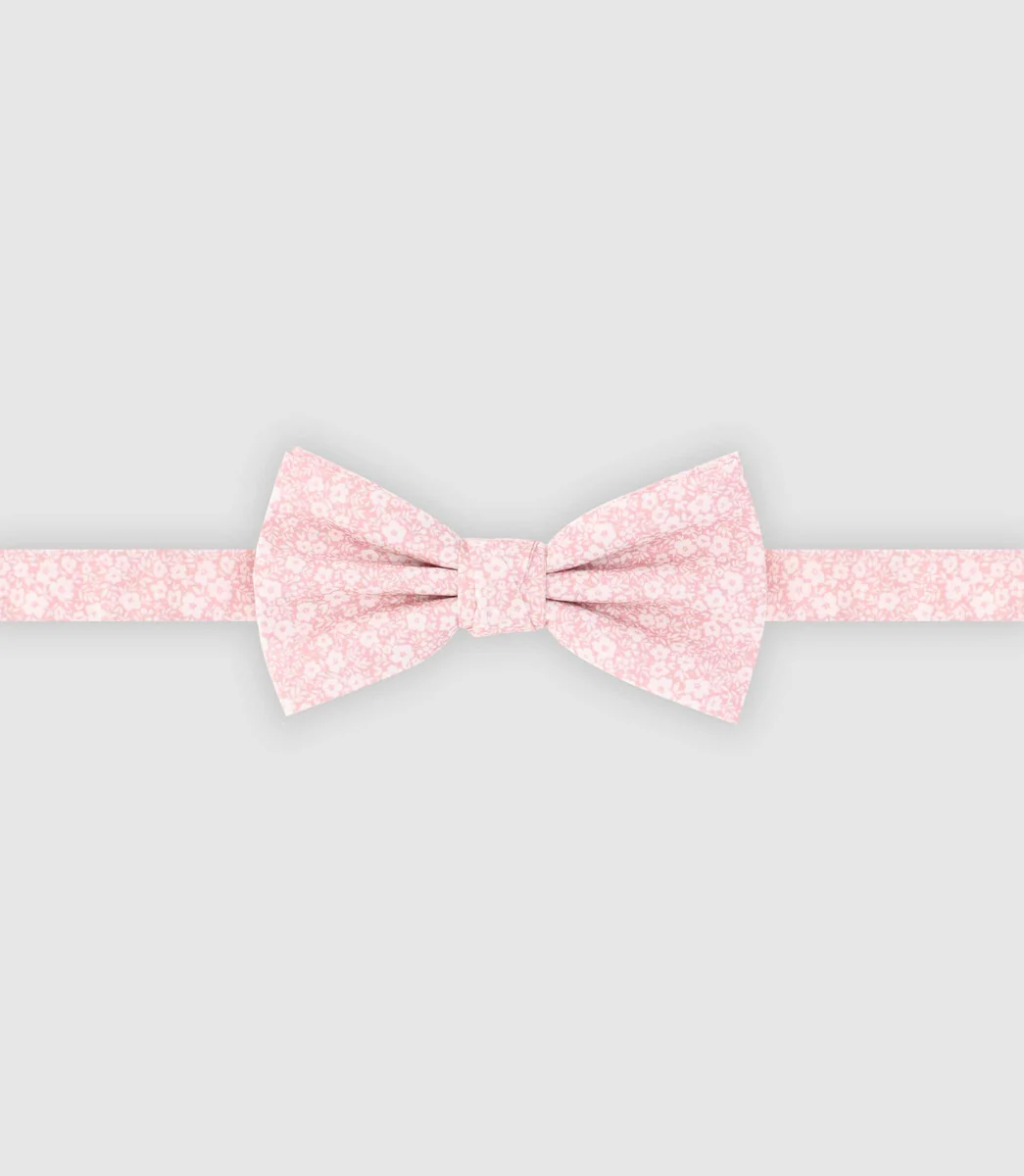 Nœud papillon en coton rose