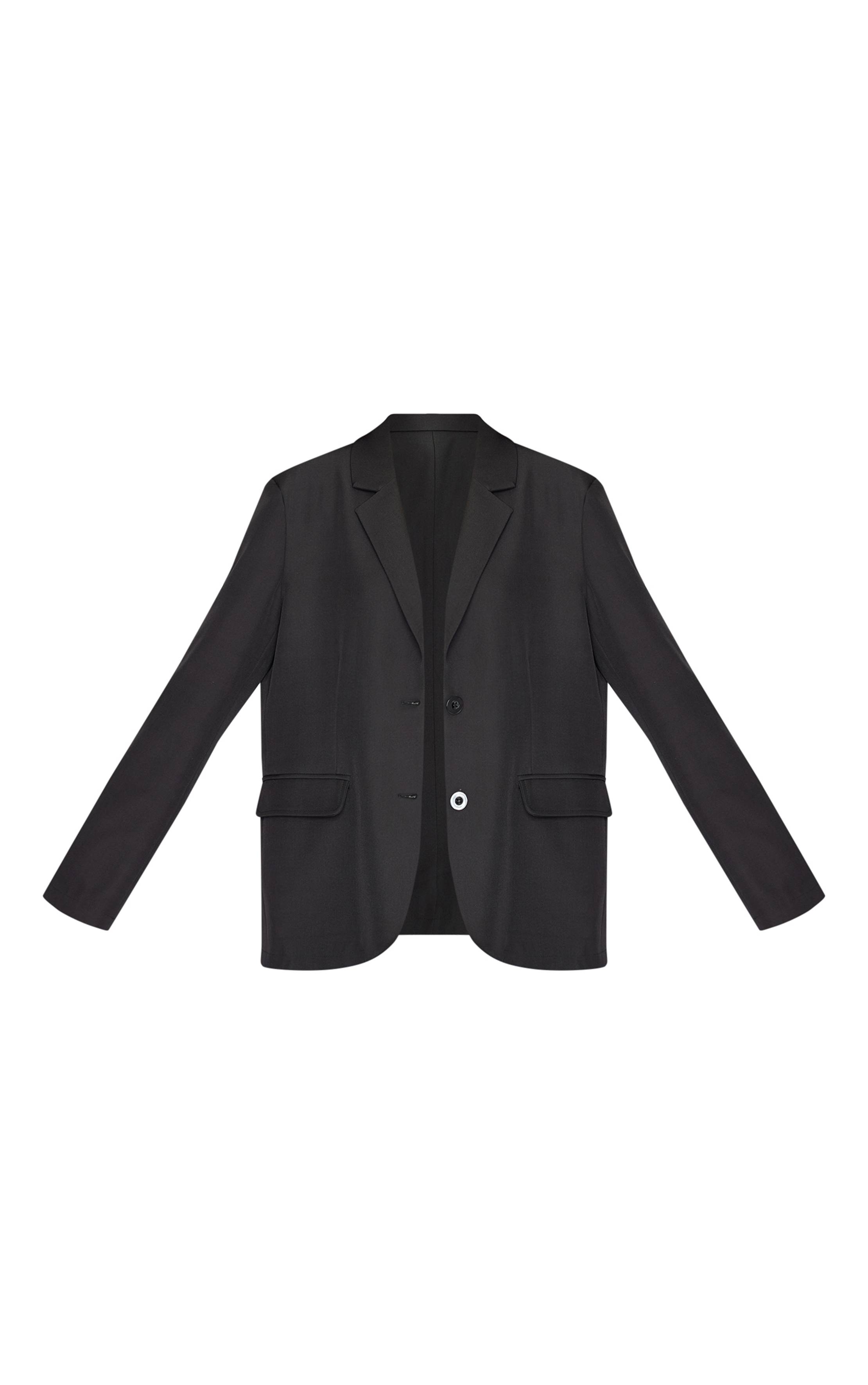 Noir Blazer Oversize Structuré Tall Avec Détails De Coutures