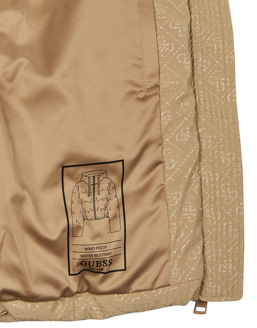 Guess - 4G LOGO HOODED PUFFA - Camel