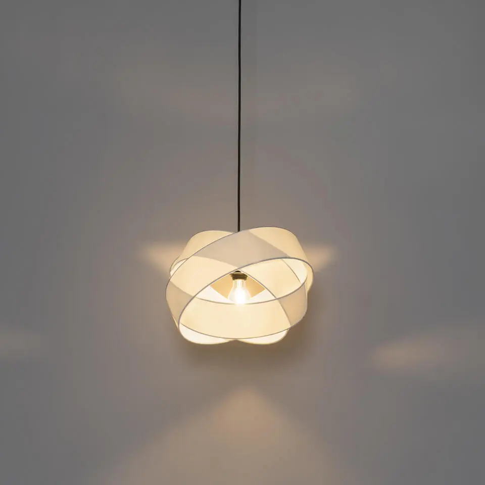 Qazqa hanglampen cloth wit e27