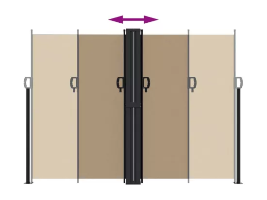 Auvent latéral rétractable taupe 180x600 cm