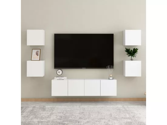 Tables de chevet suspendu 2 pcs Blanc 30,5x30x30