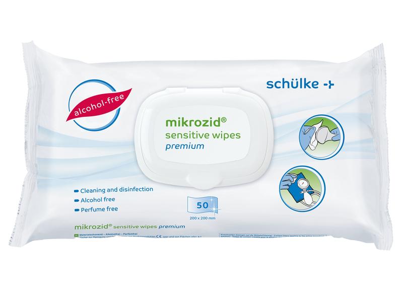Schülke Mikrozid sensitive wipes premium 50 Stück Alkoholfreie Tücher zur Desinfektion