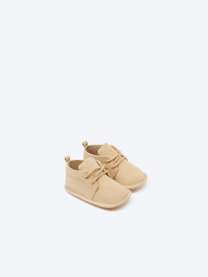 Botas de cano curto bege